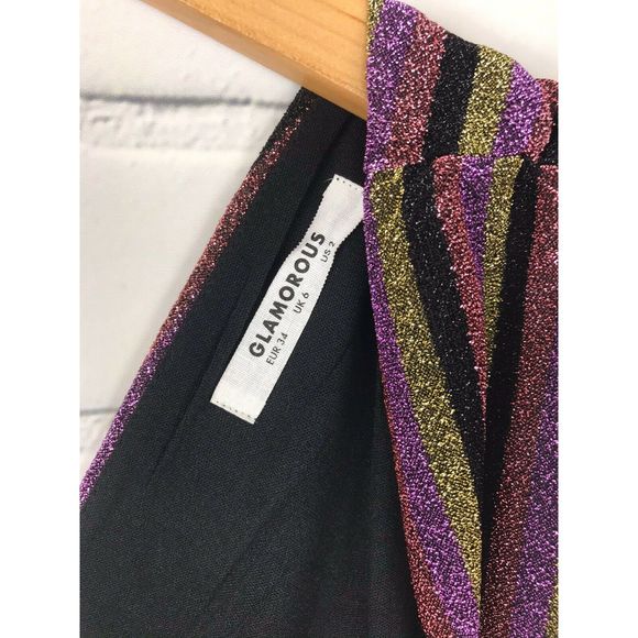 Glamorous Stripe Metallic Jumpsuit 2 Pink Gold - Picture 5 of 8